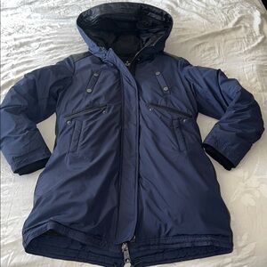 Kids Navy Blue Hooded Jacket